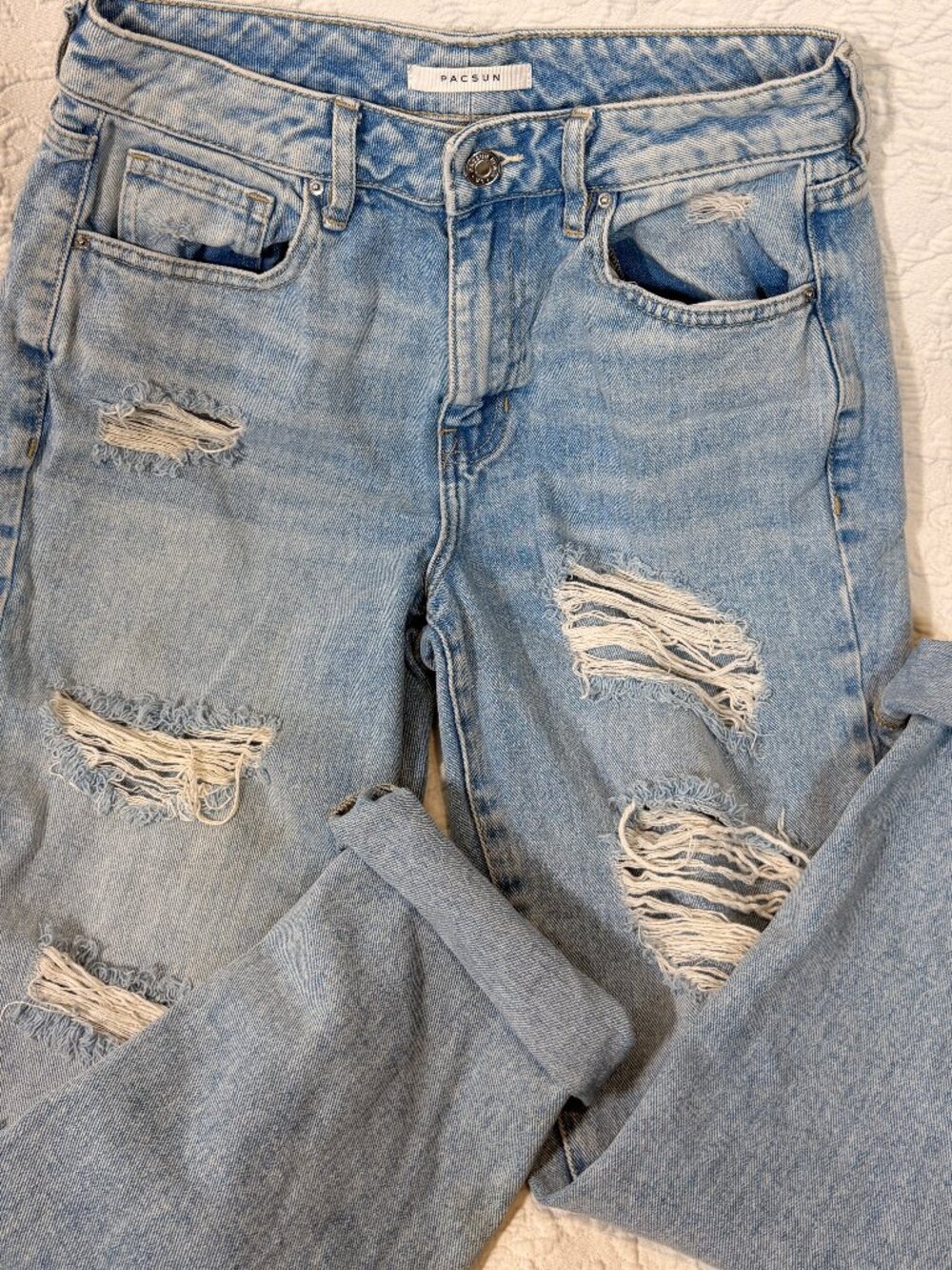 Aeropostale Women's Ripped Blue Jeans